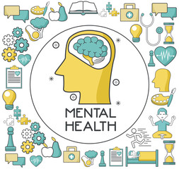 Mental health design icon vector illustration graphic design