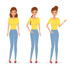 Obraz premium set of business woman character.
