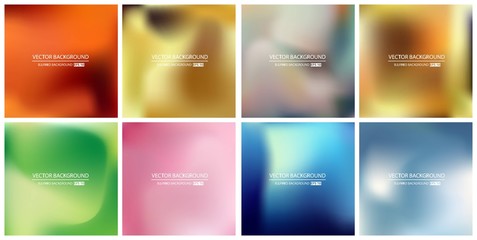 Abstract Creative concept vector multicolored blurred background set. For Web and Mobile Applications, art illustration template design, business infographic and social media, modern decoration