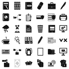 Communication icons set, simle style