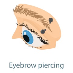 Eyebrow piercing icon, isometric 3d style