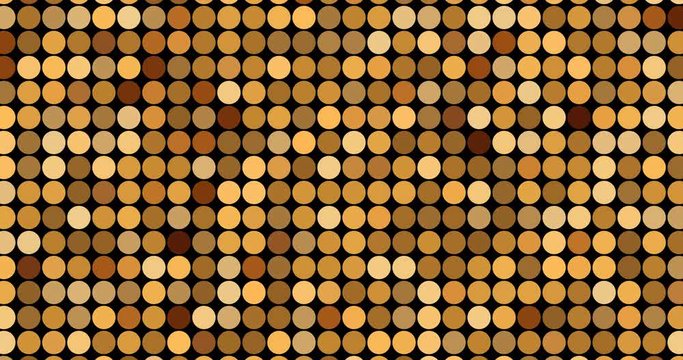 Abstract gold circle pattern background, animated seamless loop, 4k 60fps
