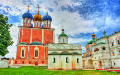 Cathedrals of Assumption and of St. Michael the Archangel. Ryazan Kremlin, Russia