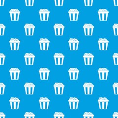 Box of popcorn pattern seamless blue