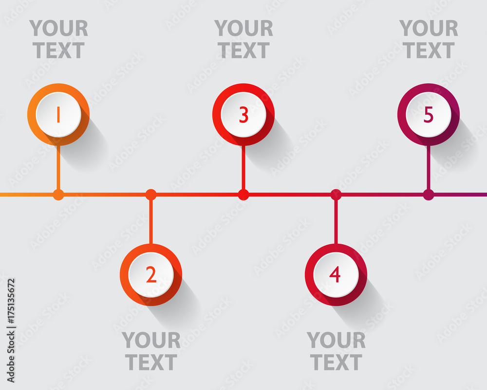 Aufkleber linear infogprahic template with bright colors and numbers with space for text. workflow and flowcha