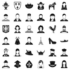 Avatar icons set, simle style