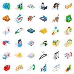 Delivery icons set, isometric style