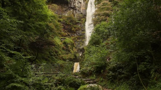 Pistyll Rhaeadr waterfall in Llanrhaeadr ym Mochnant Powys one of the Seven Wonders of Wales and a Site of Special Scientific Interest