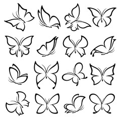 Butterflies set. Vector