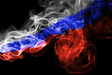 Fototapeta na wymiar Russia national smoke flag