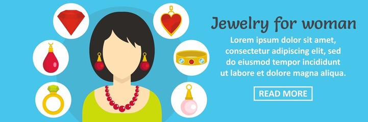 Jewelry for woman banner horizontal concept