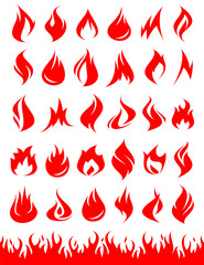 Fire collection set. Vector