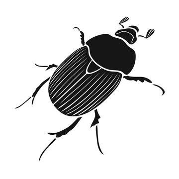 Beetle is a coleopterous insect.Arthropods insect, beetle single icon in black style vector symbol stock isometric illustration web.