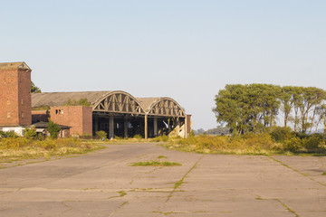 old abandoned aircraft hangars