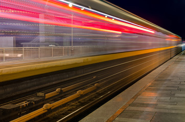 Fototapeta na wymiar blurred train movement