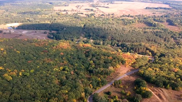 Aerial view  near Belsk, Ukraine. A vast city believed to be the Scythian capital Gelonus described by Herodotus