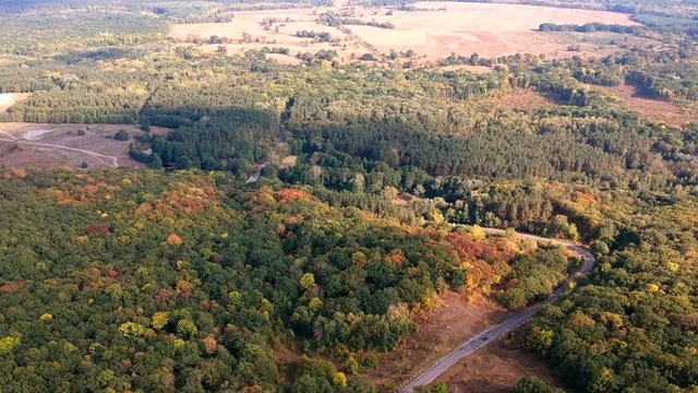 Aerial view  near Belsk, Ukraine. A vast city believed to be the Scythian capital Gelonus described by Herodotus