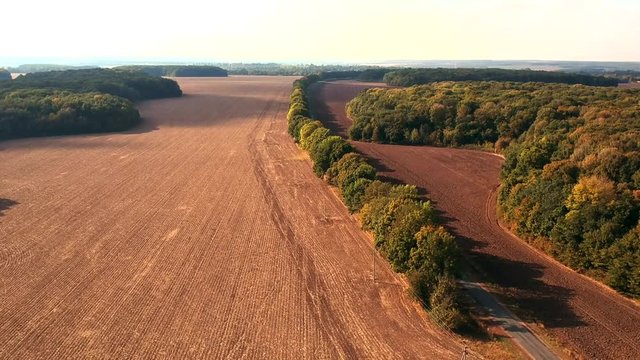 Aerial view  near Belsk, Ukraine. A vast city believed to be the Scythian capital Gelonus described by Herodotus