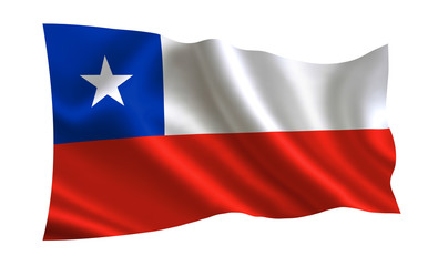 Fototapeta na wymiar Flag of Chile. Part of the series. 