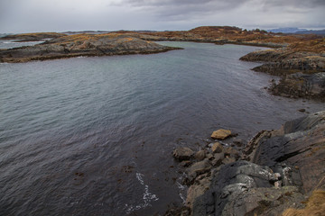 Coastline of Eldhusoya Island, Norway