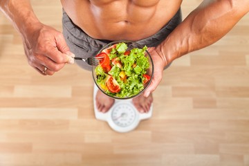 Healthy and unhealthy food.