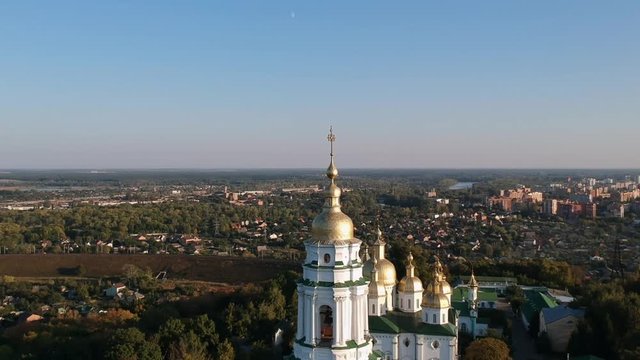 Aerial view on Holy Cross Convent in Poltava, Ukraine