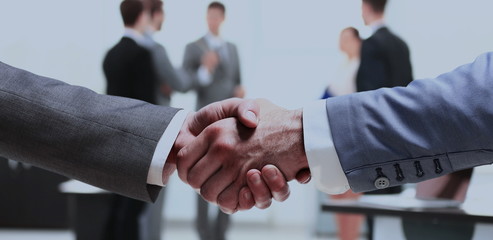 Closeup of a business handshake