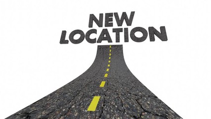 New Location Road Words Moved Relocated 3d Animation