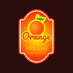 Obraz premium orange syrup label