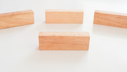 wooden block concept on white background