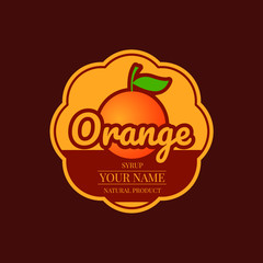Obraz premium orange syrup label