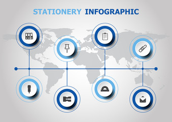 Infographic design with stationery icons