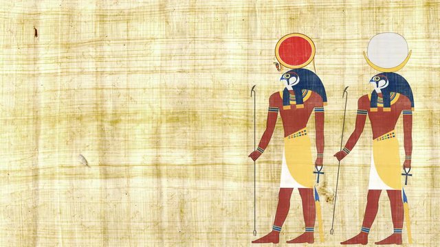 Egyptian Gods Ra and Khonsu