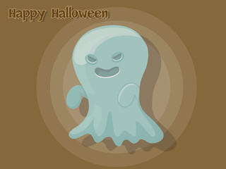 Ghost cartoon vector halloween on background