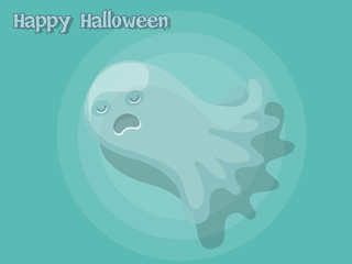 Ghost cartoon vector halloween on background