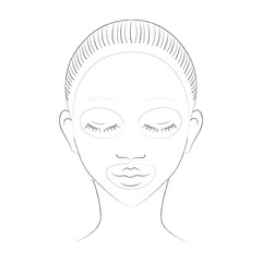 Illustration of a young woman holding a face mask