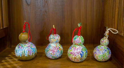 calabash Beautiful color For home decoration on wood background