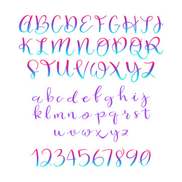 Calligraphic vector script font