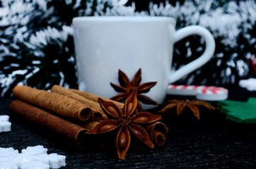 anise with cinnamon on table