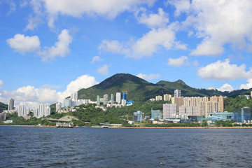 from East Lamma Channel view of HK