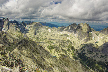Peak in High tatras mountains with clouds
