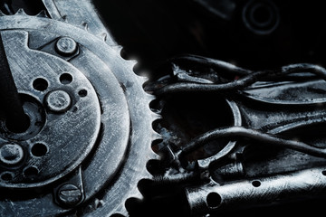 creative recycle old mechanism or rough metal texture background