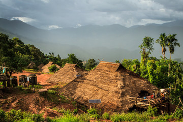 Lua PraGum hill tribe village Maintaining the architectural style and material used strictly. Only a few are left in Thailand.Lua forest clutching a gem of mystical mountain.Unseen THAILAND,Boklua NAN