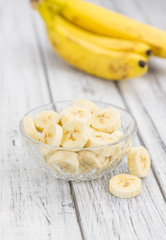 Portion of Sliced Bananas, selective focus