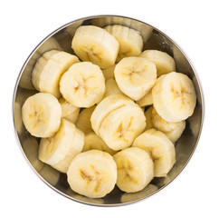 Sliced Bananas isolated on white