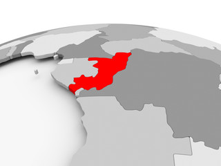 Obraz premium Congo on grey globe