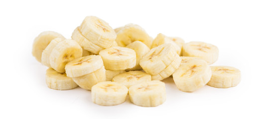Sliced Bananas isolated on white