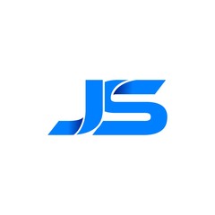 js logo initial logo vector modern blue fold style