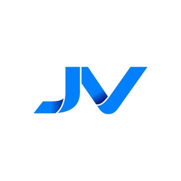 jv logo initial logo vector modern blue fold style