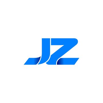 jz logo initial logo vector modern blue fold style